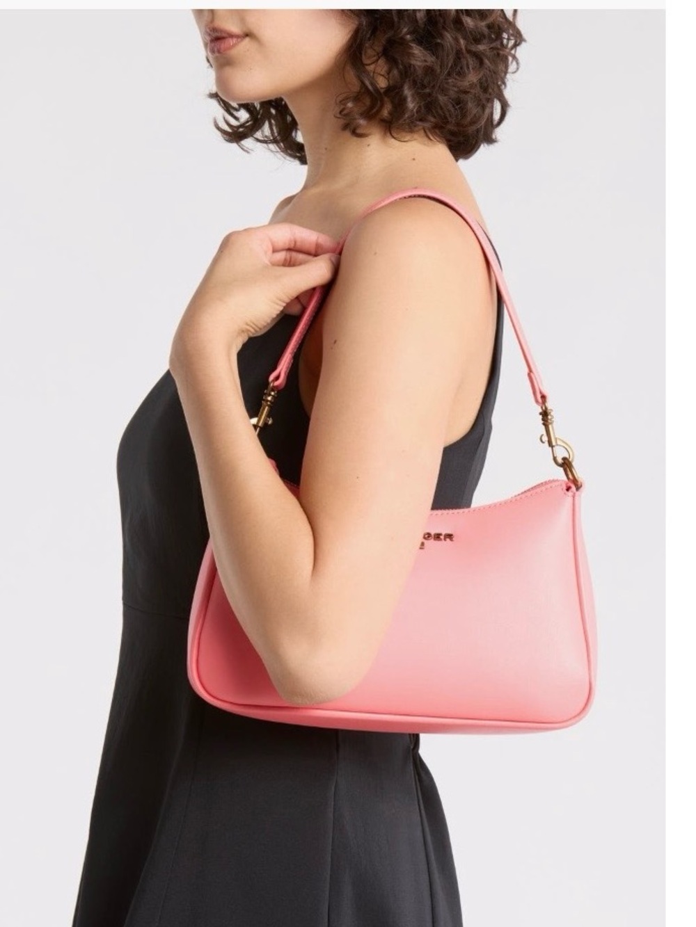 Kurt Geiger Pink Leather Highgate Shoulder Bag